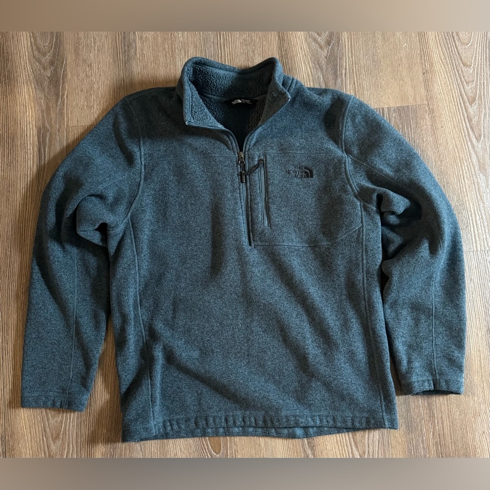 North Face Gordon Lyons 1/4 Zip Fleece - Conquer Heather Blue, Men’s Large